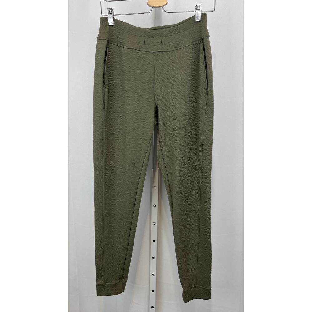 PRANA Sunrise Jogger Pants Pull On Textured Mid Rise Rye Green Size M